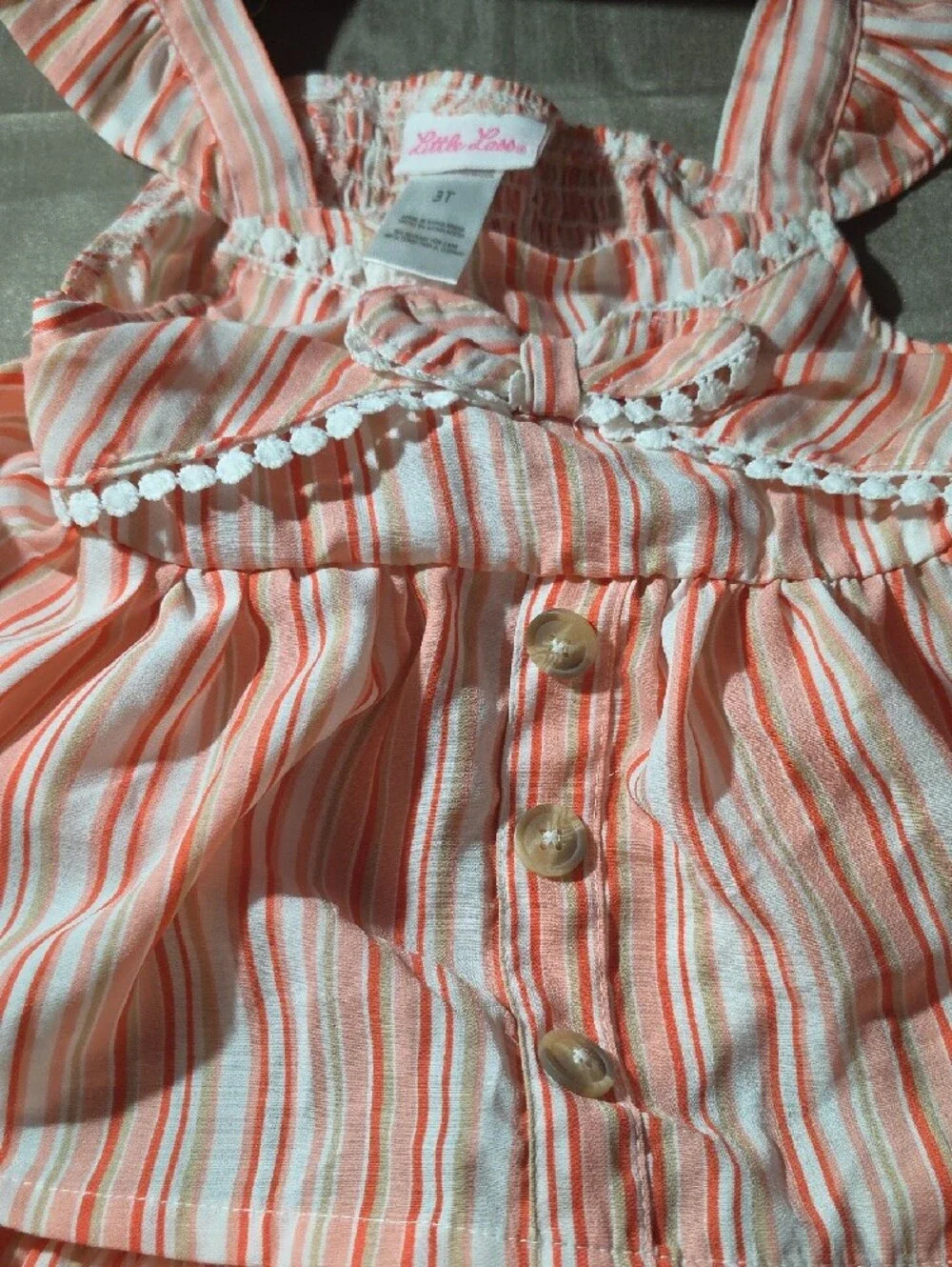 Striped Peach Two-Piece Tank & Skirt Set